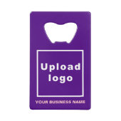 Zakelijk merk op Paarse rechthoekige flesopener Creditkaart Flessenopener (Voorkant)