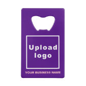 Zakelijk merk op Paarse rechthoekige flesopener Creditkaart Flessenopener (Achterkant)