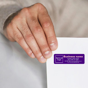 Zakelijk Merk op Paarse Retouradreslabel Etiket