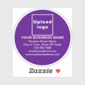 Zakelijk merk op Paarse ronde vinyl Sticker (Vel)