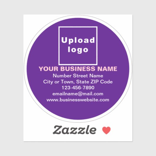 Zakelijk merk op Paarse ronde vinyl Sticker (Vel)