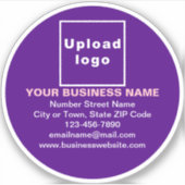 Zakelijk merk op Paarse ronde vinyl Sticker (Voorkant)