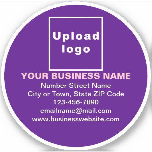 Zakelijk merk op Paarse ronde vinyl Sticker (Voorkant)