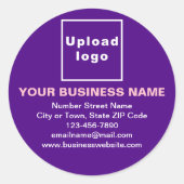 Zakelijk merk op Paarse Sticker rondom de ronde (Voorkant)