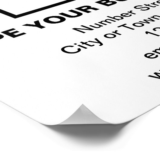 Zakelijk merk op Poster op het witte vierkant (Hoek)