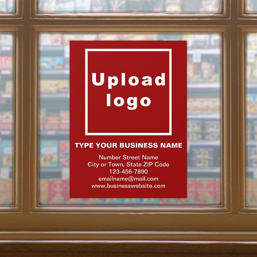 Zakelijk merk op Red Window Cling Raamsticker