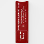 Zakelijk merk op rode lange banner (Verticaal)
