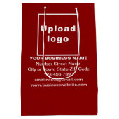 Zakelijk merk op rode middelgrote geschenkzak medium cadeauzakje (Achterkant)