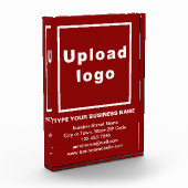 Zakelijk merk op rode portretrechthoek fotoblokken (Links)