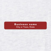 Zakelijk merk op rode rechthoek ijzer op label (Design 1)