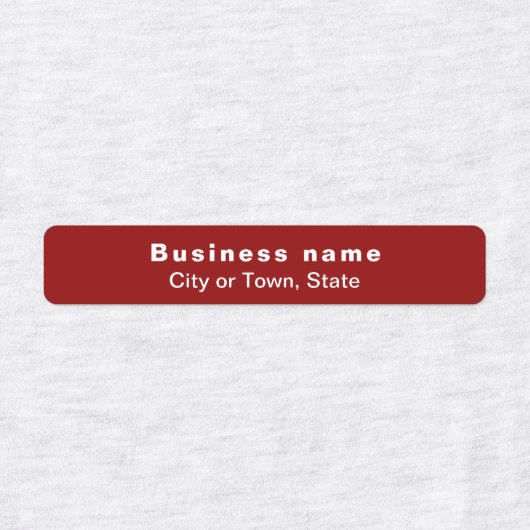 Zakelijk merk op rode rechthoek ijzer op label (Design 1)