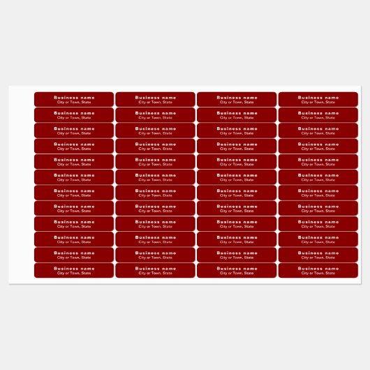 Zakelijk merk op rode rechthoek ijzer op label (Vel)