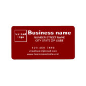 Zakelijk merk op rood adreslabel etiket (Voorkant)