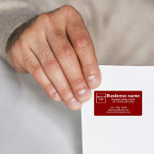 Zakelijk merk op rood adreslabel etiket