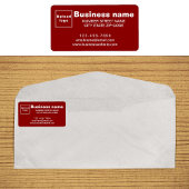 Zakelijk merk op rood adreslabel etiket