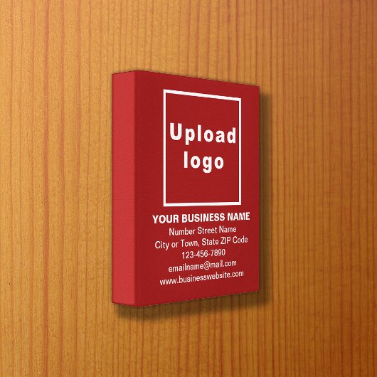 Zakelijk merk op rood canvas afdrukken