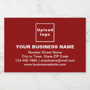 Zakelijk merk op rood, klein formaat likeurfles etiket