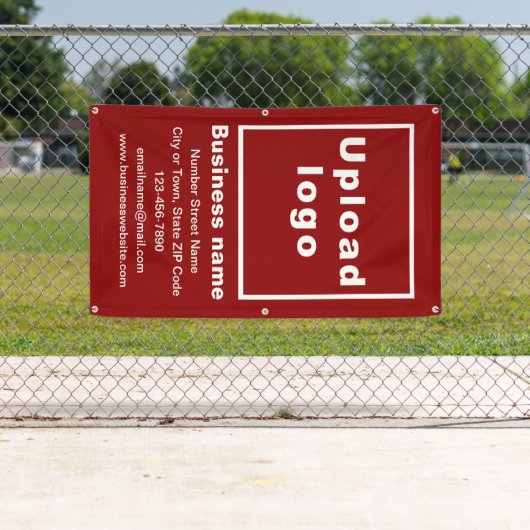 Zakelijk merk op rood portret banner (Insitu)