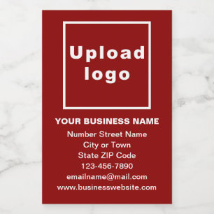Zakelijk merk op rood portret formaat Etiket