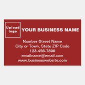 Zakelijk merk op Rood Rechthoeksticker Rechthoekige Sticker (Voorkant)