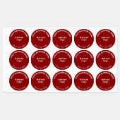 Zakelijk merk op rood-rondezelfetiket labels (Vel)