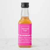 Zakelijk merk op roze kleine grootte likeurfles etiket (Voorkant)