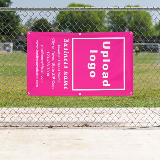 Zakelijk merk op roze portretbanner spandoek (Insitu)