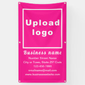 Zakelijk merk op roze portretbanner spandoek (Verticaal)