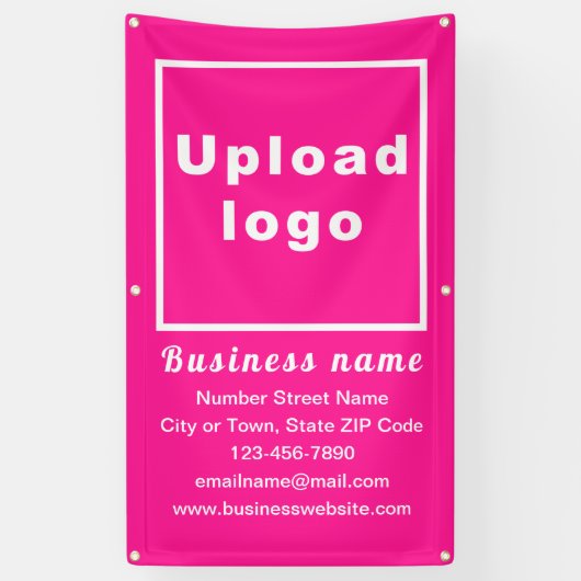 Zakelijk merk op roze portretbanner spandoek (Verticaal)