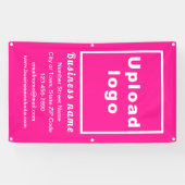 Zakelijk merk op roze portretbanner spandoek (Horizontaal)