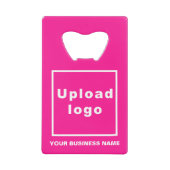 Zakelijk merk op Roze Rechthoek Flesopener Creditkaart Flessenopener (Voorkant)