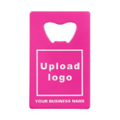 Zakelijk merk op Roze Rechthoek Flesopener Creditkaart Flessenopener (Achterkant)