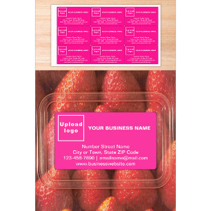 Zakelijk merk op roze rechthoekige zelfklevende st labels