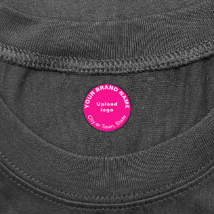 Zakelijk merk op roze ronde kleding label