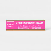 Zakelijk merk op Roze standaarddesk - Bord Bureau Naambordje (Voorkant)
