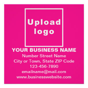 Zakelijk merk op Roze Vierkant Glanzend Poster