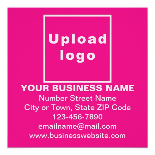 Zakelijk merk op Roze Vierkant Glanzend Poster (Voorkant)