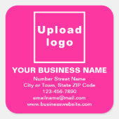 Zakelijk merk op roze vierkant ticker vierkante sticker (Voorkant)