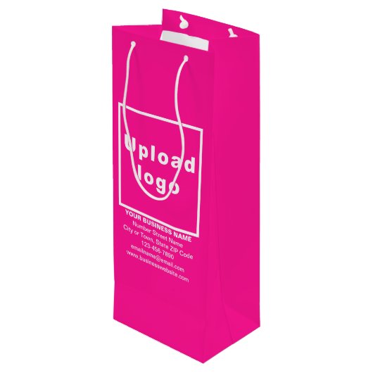 Zakelijk merk op Roze Wijn Gift Bag Wijn Cadeautas (Achterkant Gekanteld)