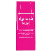 Zakelijk merk op Roze Wijn Gift Bag Wijn Cadeautas (Achterkant)