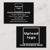 Zakelijk merk op Small Black Rectangle Flat Notitiekaartje (Voorkant / Achterkant)