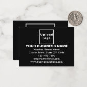 Zakelijk merk op Small Black Rectangle Flat Notitiekaartje (Voorkant / Achterkant in situ)