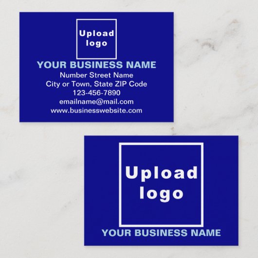 Zakelijk merk op Small Blue Rectangle Flat Notitiekaartje (Voorkant / Achterkant)