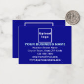 Zakelijk merk op Small Blue Rectangle Flat Notitiekaartje (Voorkant / Achterkant in situ)