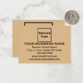 Zakelijk merk op Small Brown Rectangle Flat Notitiekaartje (Voorkant / Achterkant in situ)