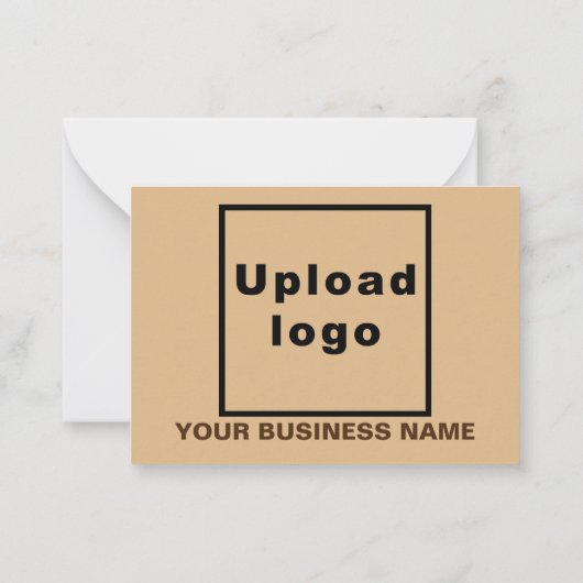 Zakelijk merk op Small Brown Rectangle Flat Notitiekaartje (Achterkant)