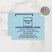 Zakelijk merk op Small Light Blue Retangle Flat Notitiekaartje (Voorkant / Achterkant in situ)