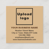 Zakelijk merk op Small Light Brown Square Kaart Vierkante Visitekaartje (Voorkant)