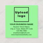 Zakelijk merk op Small Light Green Square Kaart Vierkante Visitekaartje (Voorkant)