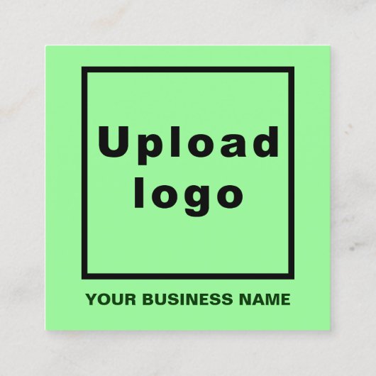 Zakelijk merk op Small Light Green Square Kaart Vierkante Visitekaartje (Achterkant)